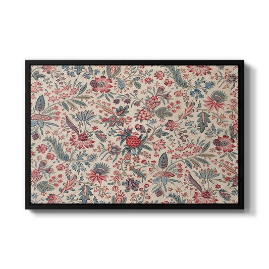 Anaras - Cream, c. 1775-1800 by Namay Samay in a black floater framed canvas wall art display.