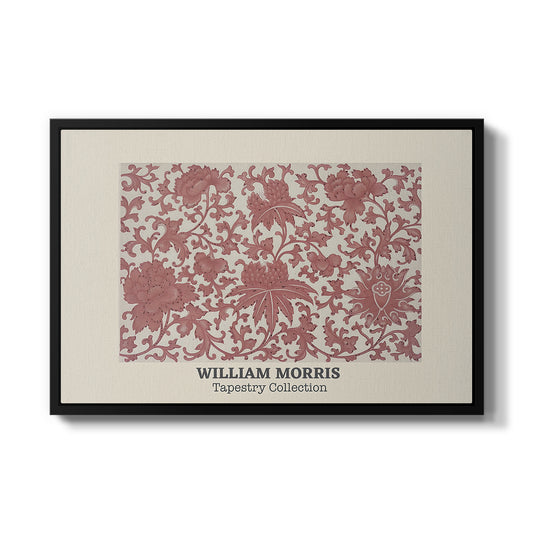 Examples of Chinese Ornament, Pl. XCIII (Morris Inspired), 1867 by Owen Jones in a black floater framed canvas wall art display.