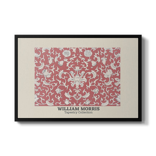 Examples of Chinese Ornament, Pl. XCV (Morris Inspired), 1867 by Owen Jones in a black floater framed canvas wall art display.
