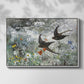 Front view of Common Swifts, 1886 by Bruno Liljefors in a white floater framed canvas.