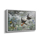 Angled view of Common Swifts, 1886 by Bruno Liljefors in a white floater framed canvas.