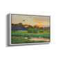 Angled view of Flying Duck at Sunset, 1924 by Bruno Liljefors in a white floater framed canvas.