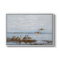 Greylag Geese (Grågäss), 1922 by Bruno Liljefors in a white floater framed canvas wall art display.