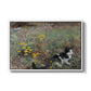 Cat on a Flowery Meadow, 1887 by Bruno Liljefors in a white floater framed canvas wall art display.