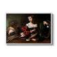Martha and Mary Magdalene, c. 1598 by Caravaggio in a white floater framed canvas wall art display.