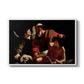 The Sacrifice of Isaac (Uffizi Version), c. 1603 by Caravaggio in a white floater framed canvas wall art display.