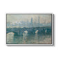 Waterloo Bridge, Gray Weather, 1900 by Claude Monet in a white floater framed canvas wall art display.