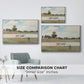 Size comparison chart for white floater framed canvas featuring The Poppy Field near Argenteuil, 1873 by Claude Monet.
