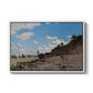The Beach at Honfleur, 1864 by Claude Monet in a white floater framed canvas wall art display.