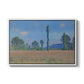 Poppy Field (Giverny), 1890-1891 by Claude Monet in a white floater framed canvas wall art display.