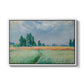 The Wheat Field (Champ de Blé), 1881 by Claude Monet in a white floater framed canvas wall art display.