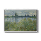 Banks of the Seine, Vétheuil, 1880 by Claude Monet in a white floater framed canvas wall art display.