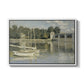 The Bridge at Argenteuil, 1874 by Claude Monet in a white floater framed canvas wall art display.