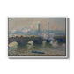 Waterloo Bridge, Gray Day, 1903 by Claude Monet in a white floater framed canvas wall art display.
