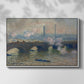 Front view of Waterloo Bridge, Gray Day, 1903 by Claude Monet in a white floater framed canvas.