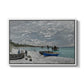 The Beach at Sainte-Adresse, 1867 by Claude Monet in a white floater framed canvas wall art display.