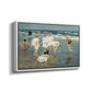 Angled view of A Holiday, c. 1915 by Edward Henry Potthast in a white floater framed canvas.