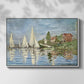 Front view of Regatta at Argenteuil, 1872 by Claude Monet in a white floater framed canvas.