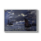A Seascape, Shipping by Moonlight, 1864 by Claude Monet in a white floater framed canvas wall art display.