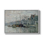 View of the Prins Hendrikkade and Kromme Waal in Amsterdam, 1874 by Claude Monet in a white floater framed canvas wall art display.