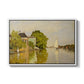 Houses on the Achterzaan, 1871 by Claude Monet in a white floater framed canvas wall art display.
