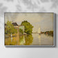 Front view of Houses on the Achterzaan, 1871 by Claude Monet in a white floater framed canvas.