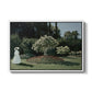 Woman in the Garden, Sainte-Adresse, 1867 by Claude Monet in a white floater framed canvas wall art display.