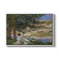 On the Bank of the Seine, Bennecourt, 1868 by Claude Monet in a white floater framed canvas wall art display.