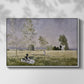 Front view of Summer (L'ete), 1874 by Claude Monet in a white floater framed canvas.