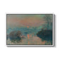Sunset on the Seine at Lavacourt, Winter Effect, 1880 by Claude Monet in a white floater framed canvas wall art display.