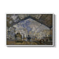 The Gare Saint-Lazare, 1877 by Claude Monet in a white floater framed canvas wall art display.