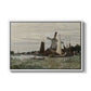 Windmill at Zaandam, 1871 by Claude Monet in a white floater framed canvas wall art display.