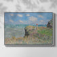 Front view of The Cliff Walk at Pourville, 1882 by Claude Monet in a white floater framed canvas.