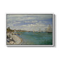 Regatta at Sainte-Adresse, 1867 by Claude Monet in a white floater framed canvas wall art display.