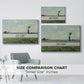 Size comparison chart for white floater framed canvas featuring Poppy Field, 1881 by Claude Monet.
