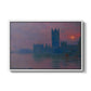 The Houses of Parliament, Sunset, 1903 by Claude Monet in a white floater framed canvas wall art display.