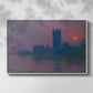 Front view of The Houses of Parliament, Sunset, 1903 by Claude Monet in a white floater framed canvas.