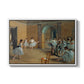 The Dance Foyer at the Opera on the Rue Le Peletier, 1872 by Edgar Degas in a white floater framed canvas wall art display.