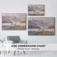 Size comparison chart for white floater framed canvas featuring Odenwinklkees with the Johannisberg, 1902 by Edward Theodore Compton.