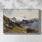 Front view of The Großglockner from the Prager Hut, 1890 by Edward Theodore Compton in a white floater framed canvas.