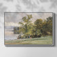 Front view of Landscape at Lake Starnberg, 1890 by Edward Theodore Compton in a white floater framed canvas.