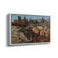 Angled view of Palatine in Rome, c. 1921 by Edward Theodore Compton in a white floater framed canvas.