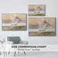 Size comparison chart for white floater framed canvas featuring From the Dolomites, 1904 by Edward Theodore Compton.