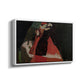 Angled view of Cardinal and Nun (Caress), 1912 by Egon Schiele in a white floater framed canvas.