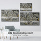 Size comparison chart for white floater framed canvas featuring Mödling II, 1918 by Egon Schiele.