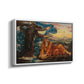 Angled view of Earthbound, 1897 by Evelyn De Morgan in a white floater framed canvas.