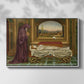 Front view of The Wandering Jew: Whom the Gods Love Die Young, 1888 by Evelyn De Morgan in a white floater framed canvas.