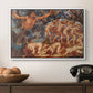Boreas and the Fallen Leaves, c. 1910-1914 by Evelyn De Morgan in a white floater framed canvas displayed above a console table in a hallway, featuring a symbolic representation of motion and seasonal change.