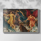 Front view of The Storm Spirits, 1900 by Evelyn De Morgan in a white floater framed canvas.