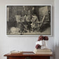 White floater framed canvas featuring The Chess Players, 1858 by Ernest Meissonier above an entryway table in a minimalist foyer.